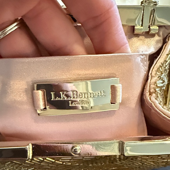 LK Bennett Metallic Woven Clutch with  Strap - Picture 2 of 4